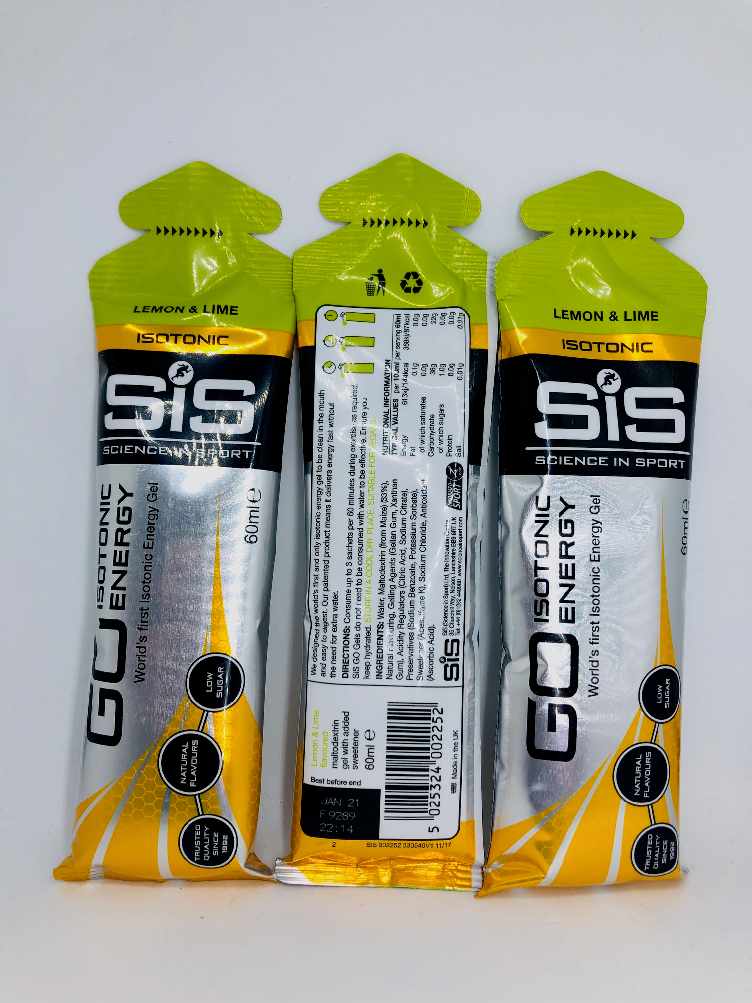 SiS - Lemon & Lime GO Isotonic Energy Gel 60ml 6 Pack $14.99