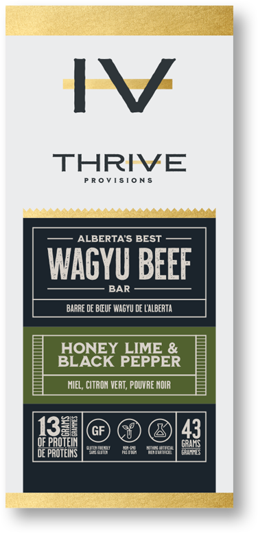 Load image into Gallery viewer, Thrive Provisions Wagyu Beef Bar - Honey Lime &amp; Black Pepper 6 Pack/$33
