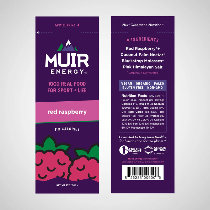Load image into Gallery viewer, Muir Energy - Red Raspberry Energy Gel 3 Pack/$11.25
