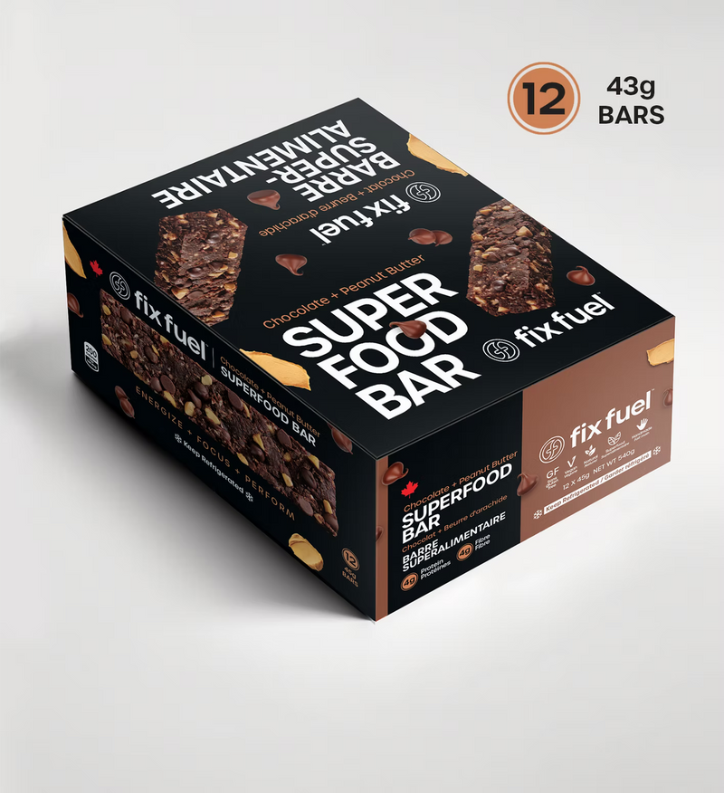 Load image into Gallery viewer, Fix Fuel - Chocolate Peanut Butter Superfood Bar (12pk)
