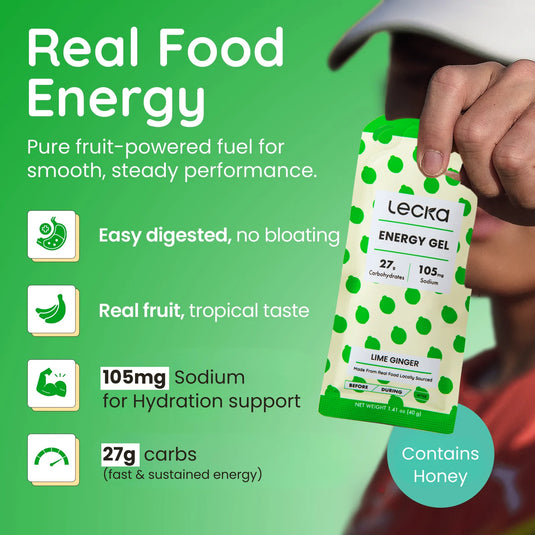 Lecka Energy Gel - Lime Ginger 12 Pack