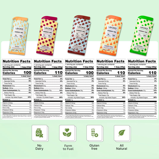 Lecka Energy Gels - Variety 12 Pack