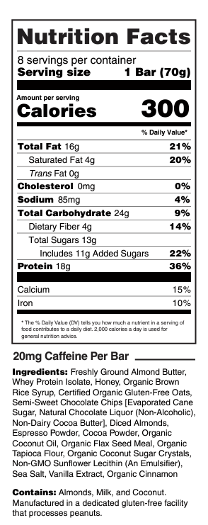 G2G Protein Bar - Almond Mocha Box of 8