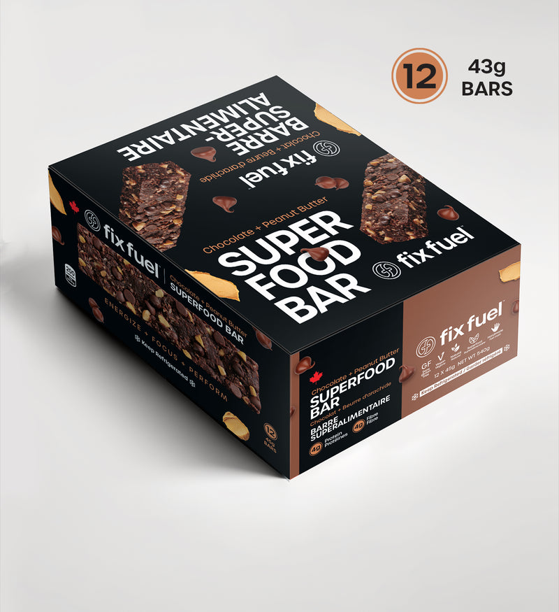 Load image into Gallery viewer, Fix Fuel - Chocolate Peanut Butter Superfood Bar (12pk)
