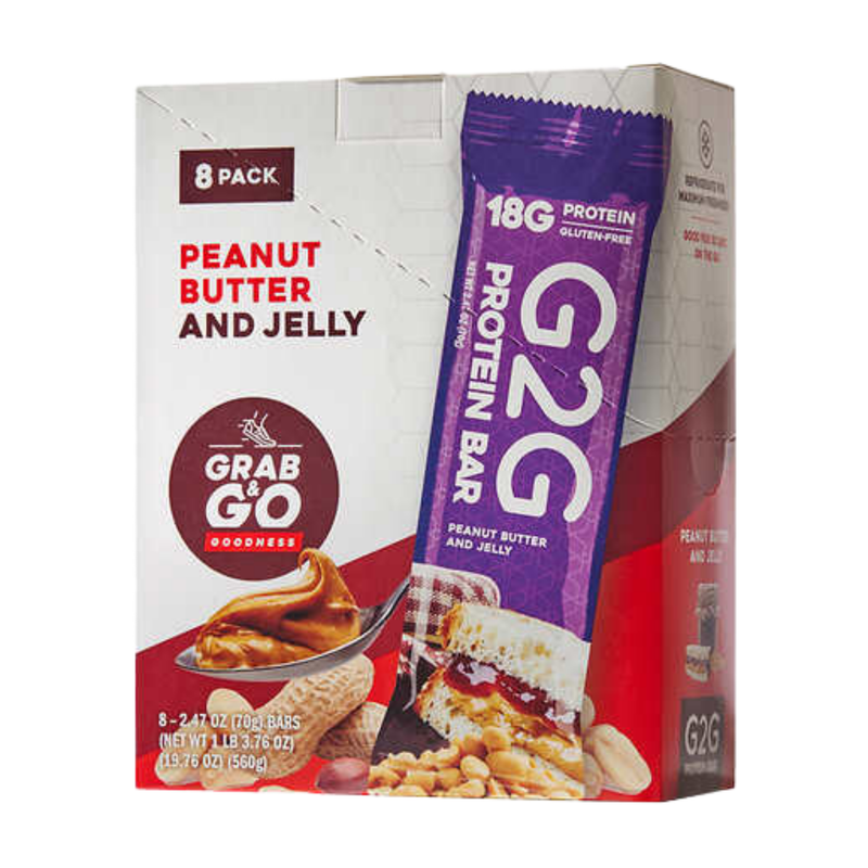 Load image into Gallery viewer, G2G Protein Bar - Peanut Butter &amp; Jelly Box of 8
