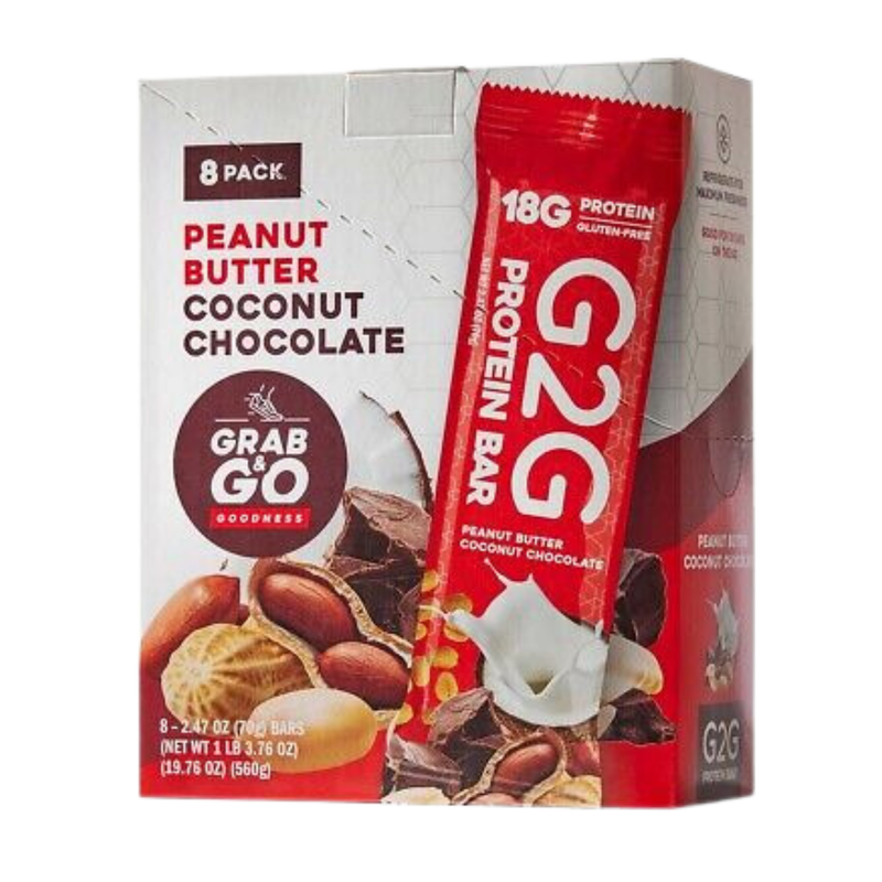 Load image into Gallery viewer, G2G Protein Bar - Peanut Butter Coconut Chocolate Box of 8
