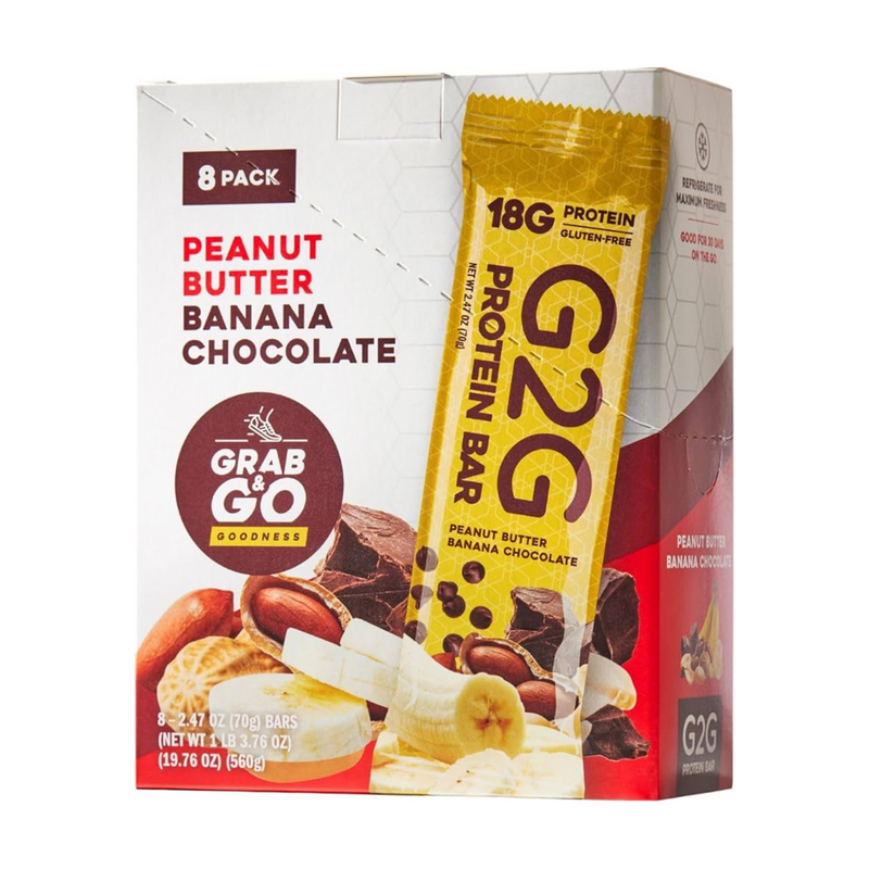 Load image into Gallery viewer, G2G Protein Bar - Peanut Butter Banana Chocolate Box of 8
