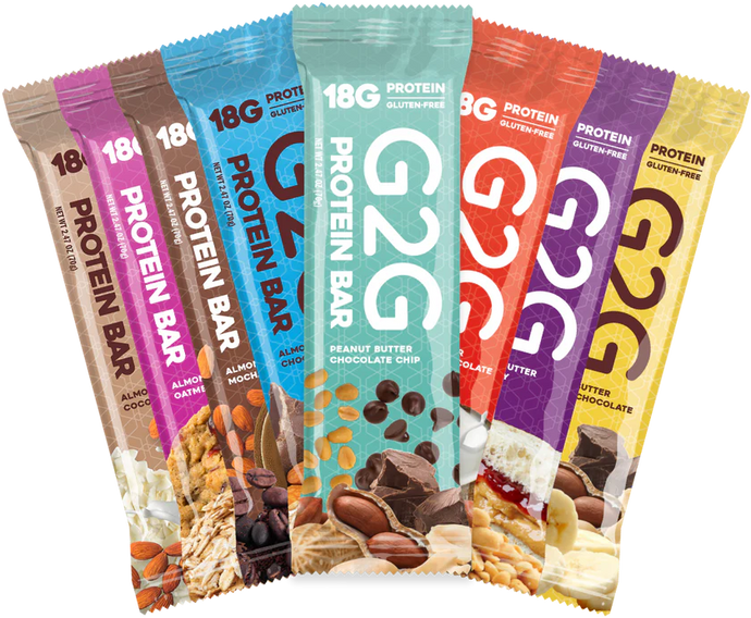 G2G Protein Bar - Variety Pack, Box of 8