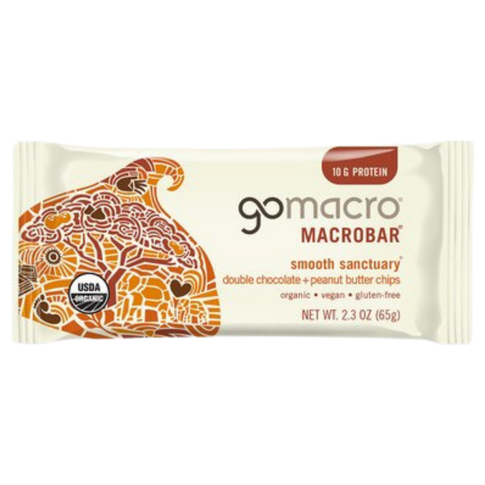 GoMacro Macrobars - Double Chocolate + Peanut Butter Chips Box of 12