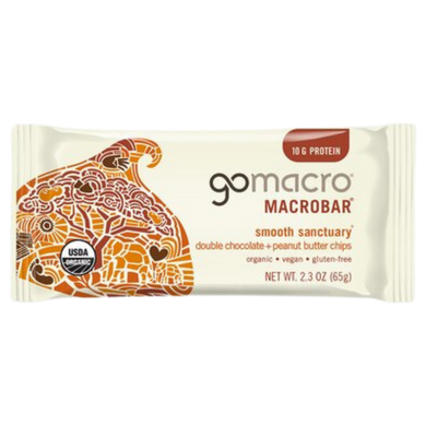 GoMacro Macrobars - Double Chocolate + Peanut Butter Chips Box of 12