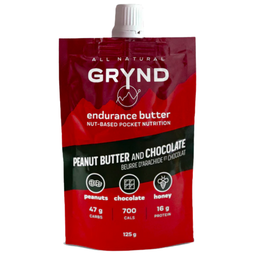 GRYND - All Natural Endurance Butter Peanut Butter+Chocolate  (125g Packs x 3) $19.75