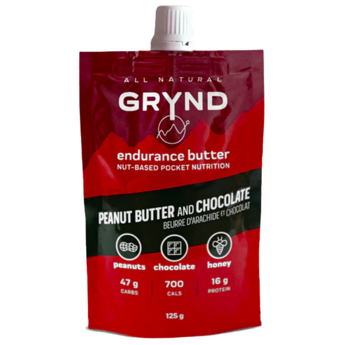 GRYND - All Natural Endurance Butter Peanut Butter+Chocolate  (125g Packs x 3) $19.75