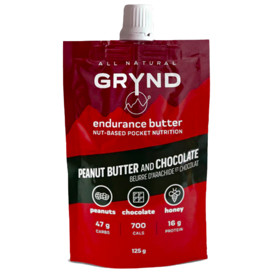 GRYND - All Natural Endurance Butter Peanut Butter+Chocolate  (125g Packs x 3) $19.75