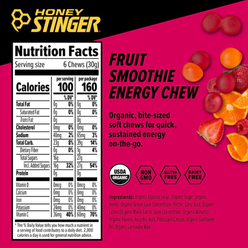 Load image into Gallery viewer, Honey Stinger Organic Energy Chews - Fruit Smoothie Box of 12
