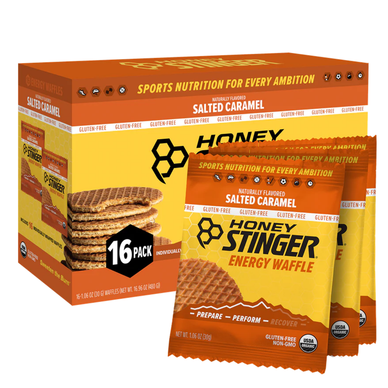 Load image into Gallery viewer, Honey Stinger Organic Waffles - GF Salted Caramel 12 Pack
