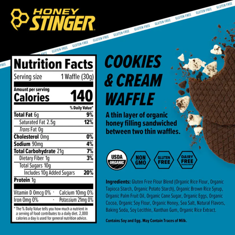 Load image into Gallery viewer, Honey Stinger Organic Waffles - Cookies and Cream 12 Pack
