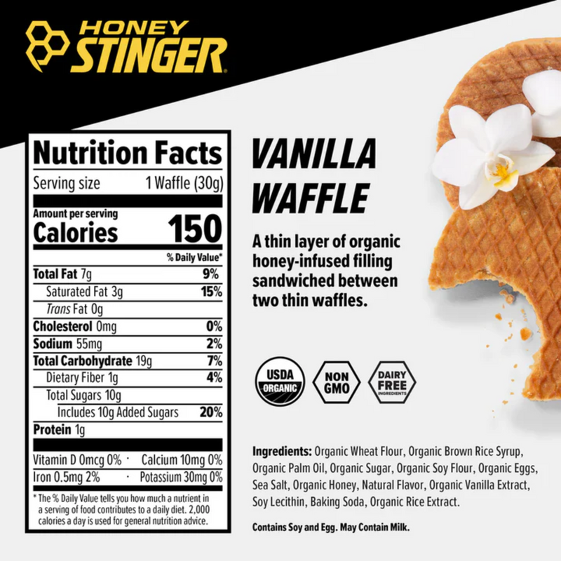 Load image into Gallery viewer, Honey Stinger Organic Waffles - Vanilla 12 Pack
