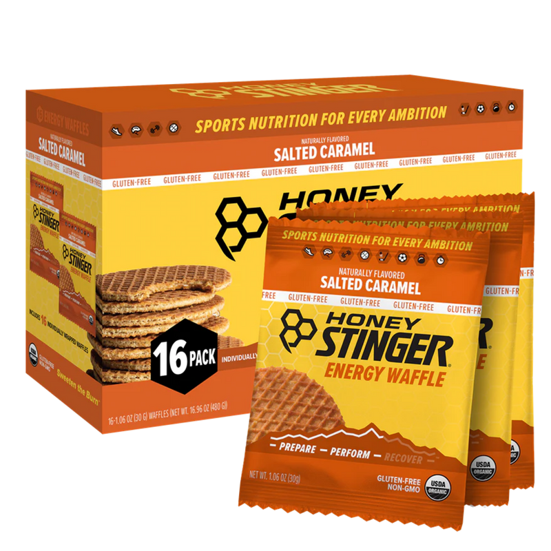 Load image into Gallery viewer, Honey Stinger Organic Waffles - GF Salted Caramel 12 Pack
