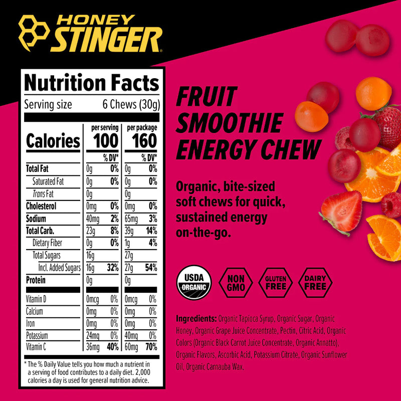 Load image into Gallery viewer, Honey Stinger Organic Energy Chews - Fruit Smoothie Box of 12
