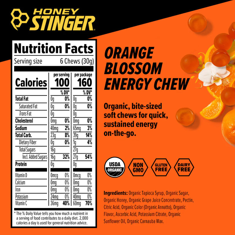 Load image into Gallery viewer, Honey Stinger Organic Energy Chews - Orange Blossom Box of 12
