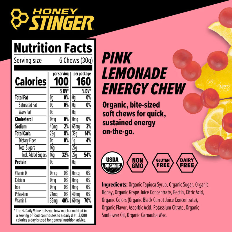 Load image into Gallery viewer, Honey Stinger Organic Energy Chews - Pink Lemonade Box of 12
