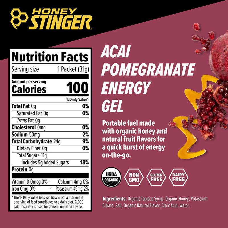 Load image into Gallery viewer, Honey Stinger Organic Energy Gel - Acai Pomegranate 6 Pack
