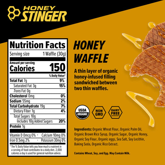 Honey Stinger Organic Waffles - Honey Box 12 Pack