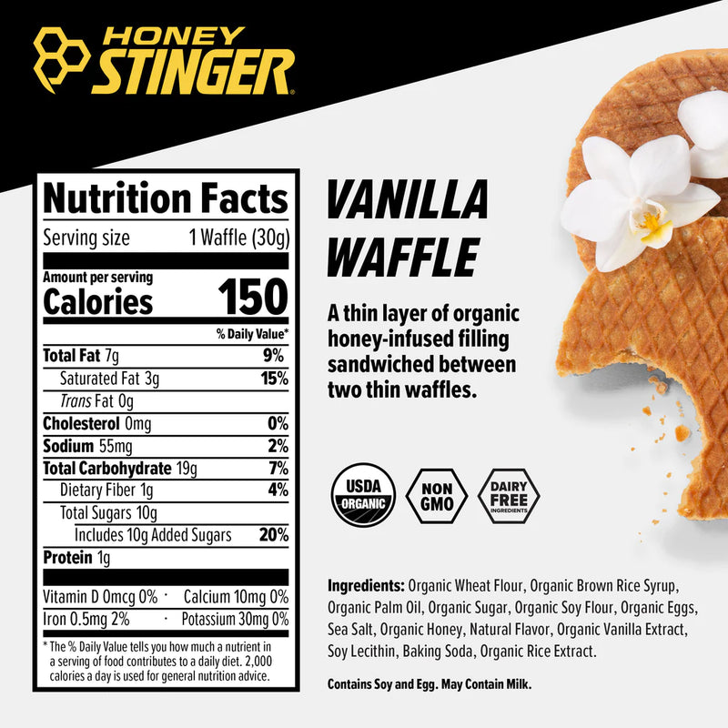 Load image into Gallery viewer, Honey Stinger Organic Waffles - Vanilla 12 Pack
