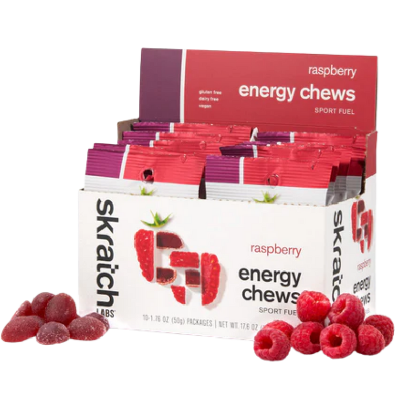 Load image into Gallery viewer, Skratch Energy Chews Sport Fuel - Raspberry Single Pouch 10 pack
