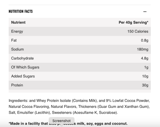 Neversecond P30 Recovery Drink Mix - Chocolate