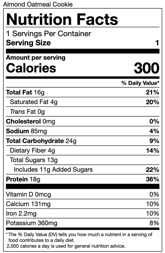 G2G Protein Bar - Almond Oatmeal Cookie Box of 8