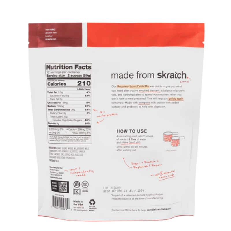 Load image into Gallery viewer, Skratch Recovery Sport Drink Mix - Strawberry + Cream
