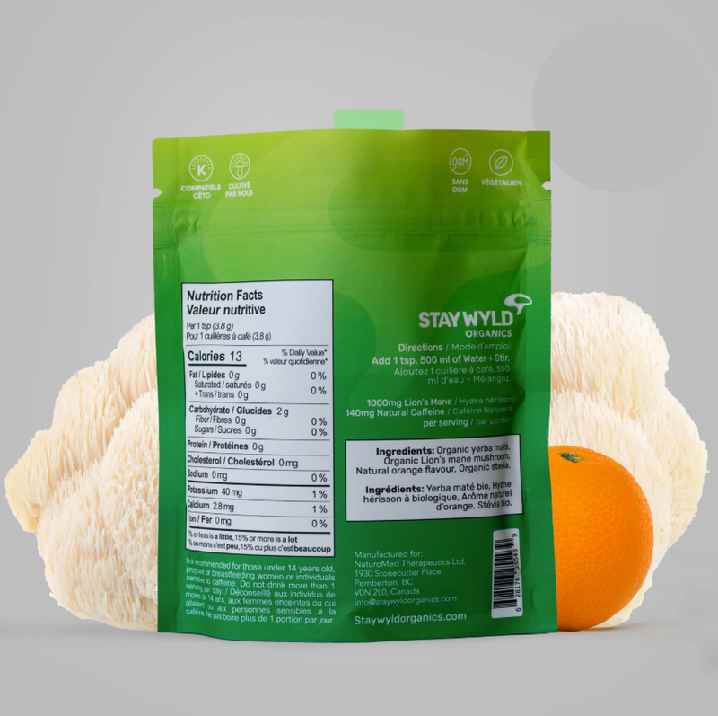 Load image into Gallery viewer, Staywyld Lion&#39;s Mane with Yerba Mate Ice Tea - LST (Liquid Shroom Tea)
