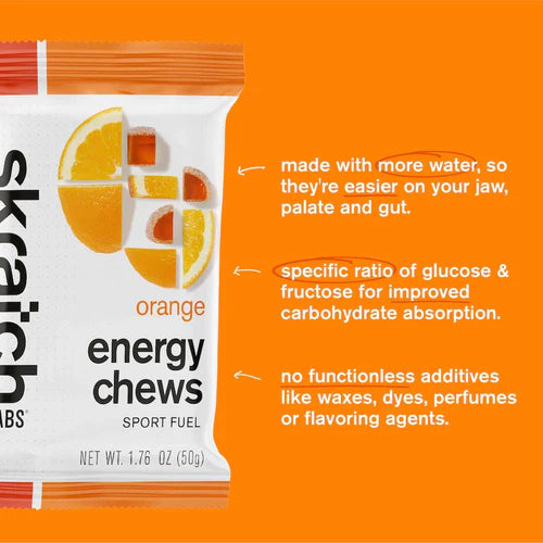 Skratch Energy Chews Sport Fuel -  Orange Single Pouch 10 pack