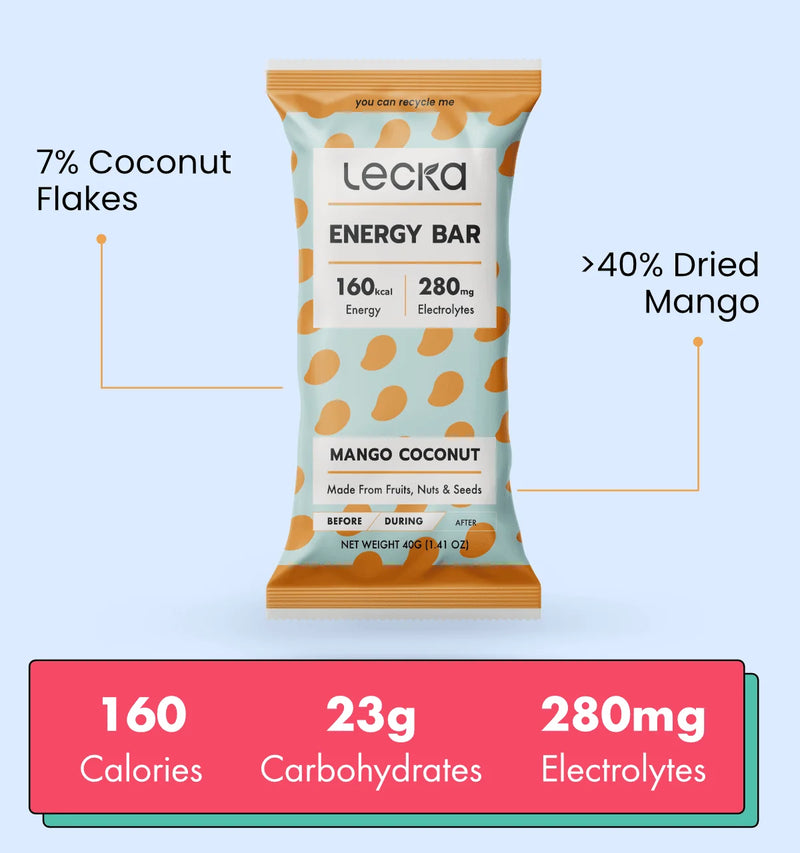Load image into Gallery viewer, Lecka Energy Bar - Mango Coconut 12 bars
