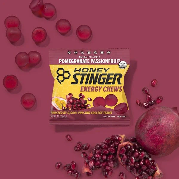Load image into Gallery viewer, Honey Stinger Organic Energy Chews - Pomegranate Passion Box of 12

