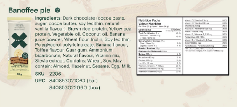 Load image into Gallery viewer, XACT Plant Based Protein Wafer Bars- Banoffee Pie 12 Bars/$40.50
