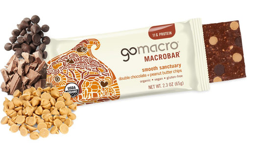 GoMacro Macrobars - Double Chocolate + Peanut Butter Chips Box of 12
