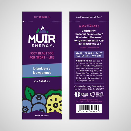 Muir Energy - Blueberry Bergamot Energy Gels 3 Pack/$11.25