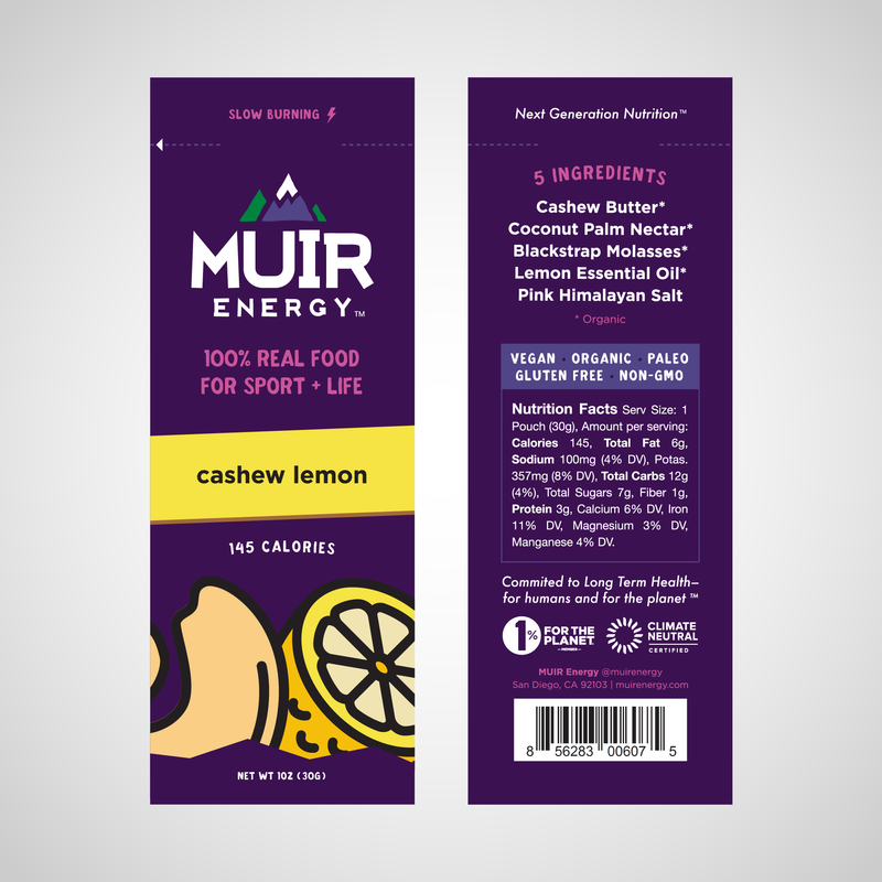 Load image into Gallery viewer, Muir Energy - Cashew Lemon Energy Gel 3 Pack/$11.25

