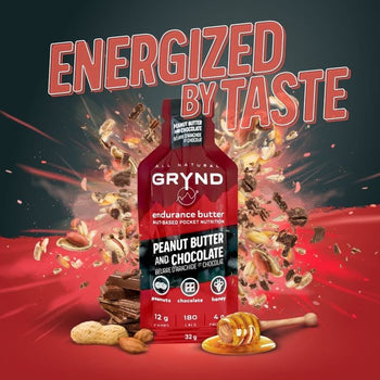 Load image into Gallery viewer, GRYND - All Natural Endurance Butter Peanut Butter+Chocolate  (125g Packs x 3) $20.25
