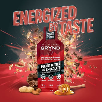 GRYND - All Natural Endurance Butter Peanut Butter+Chocolate  (125g Packs x 3) $20.25